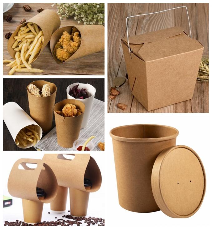 Meeneemvakje Materiële Poly Met een laag bedekte het Karton Natuurlijke Bruin van Kraftpapier
