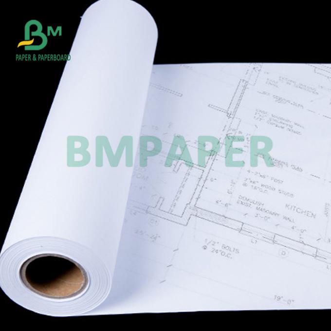 20lb CAD Niet bekleed Inkjet Plotterdocument voor Techniekplannen 24“ 36“ x 150 '