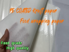 45 gsm + 10 gsm Eenzijdig glanzend PE-gecoat wit burgerverpakkingspapier Slachtpapier