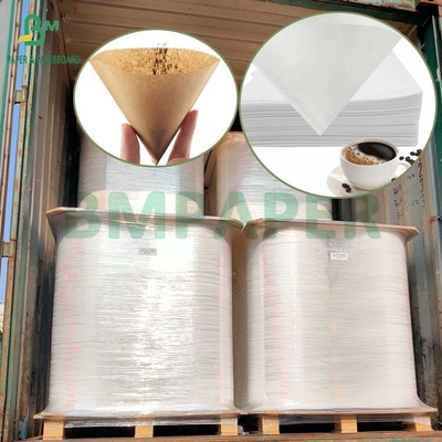 Voedselveilige gebleekte ongebleekte 40GSM 50GSM koffiefilterpapierrol 1200mm