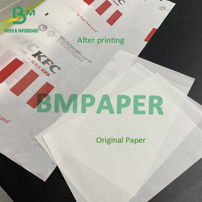 50 g vetvrij papier Voedingswaardig Afdrukbaar Wit Burger Wrapper Sandwich Verpakking