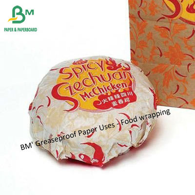 50 g vetvrij papier Voedingswaardig Afdrukbaar Wit Burger Wrapper Sandwich Verpakking