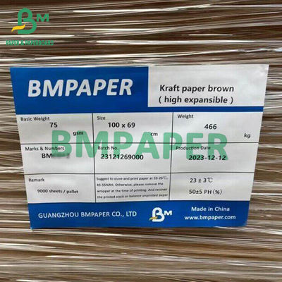 High Strength Extensible Bag Paper 75gm 80gm 85gm Virgin Bruin Kraft Papier