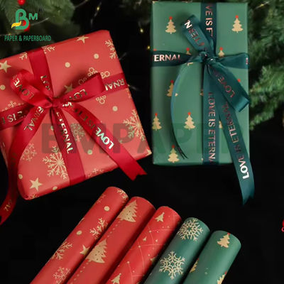 60 gm Persoonlijk gedrukt Kerstcadeau Verpakkingspapier Rollen 43 cm x 300 cm