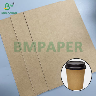 Kraft Board 320g + 20g PE Natuurlijk Bruin Voedselbeker Papier 32" Rollen 3" Kern 32 1 Meter Buitendeursnede
