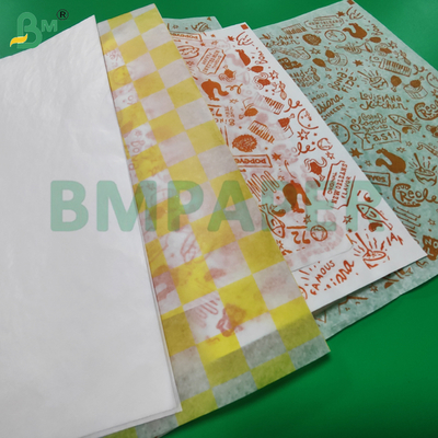 30 g/m² 32 g/m² met was gecoat voedselveilig inpakpapier voor hamburgers 14'' x 18''