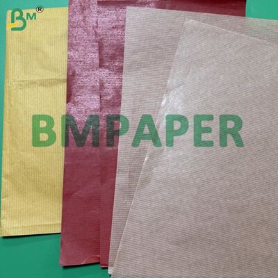 40 gsm geribbeld kraftpapier 26 inch bij 31 inch Verpakkend Kraftpapier Goudgeel Machine geglazuurd aan één kant