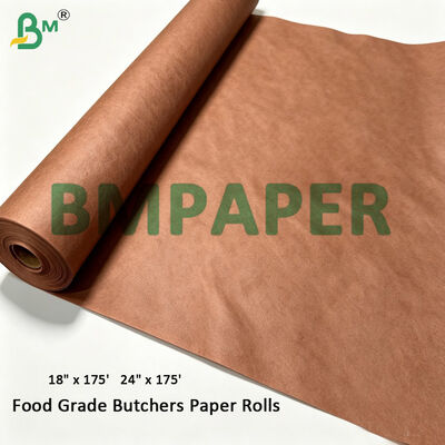 18" Food Grade Butchers Kraft Paper Rolls Roze Kleur, 60gm x 18" breed x 175' lang